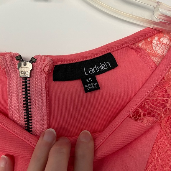 Revolve Ladakh Laced Neoprene Dress, Peach - Picture 5 of 6